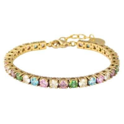 Armband E of Sweden  | Rainbow Mix Armband Guld