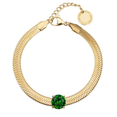 Armband E of Sweden  | Tindra Armband Guld / Emerald Gron